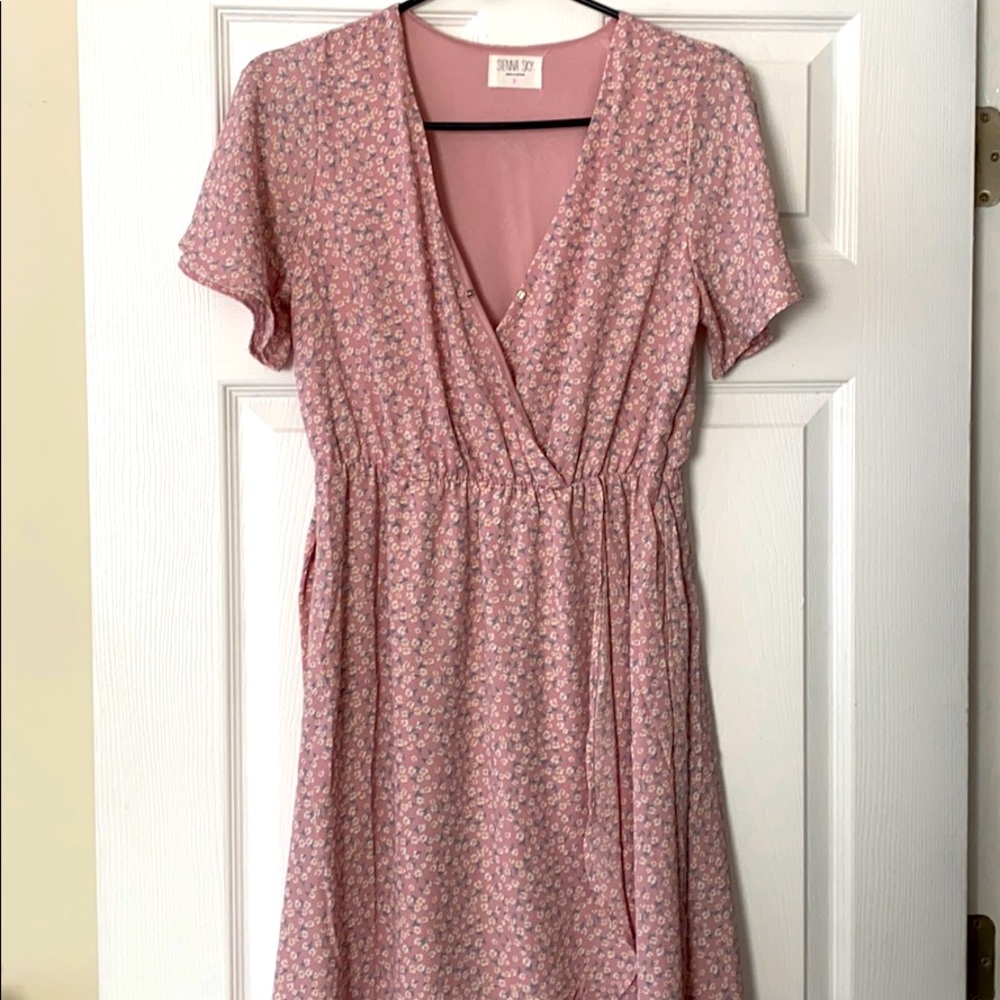 Floral Dress with Tie